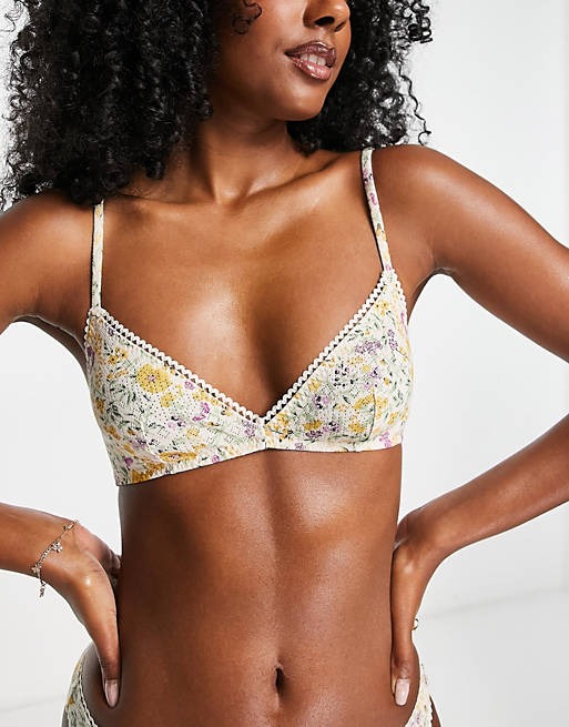 Other Stories bandeau bra in floral print