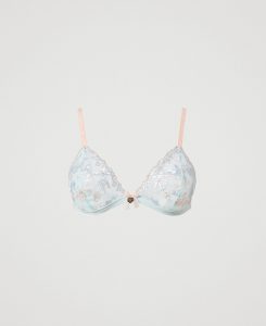 TWINSET Embroidered tulle triangle bra