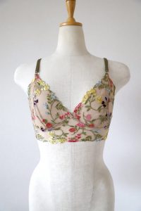 GEMINItale フラワー刺繍ビスチェブラレット