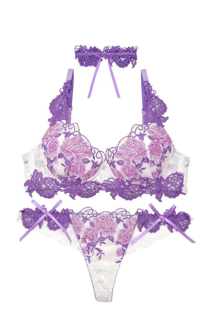 whip❤︎bunny Gorgeous Shine Rose Choker Bra&T back