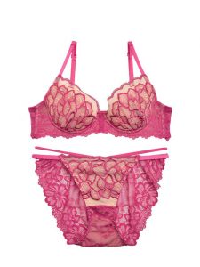 Reinest ブリリアントフラワーペタルブラジャー&バック透けフルバックショーツ