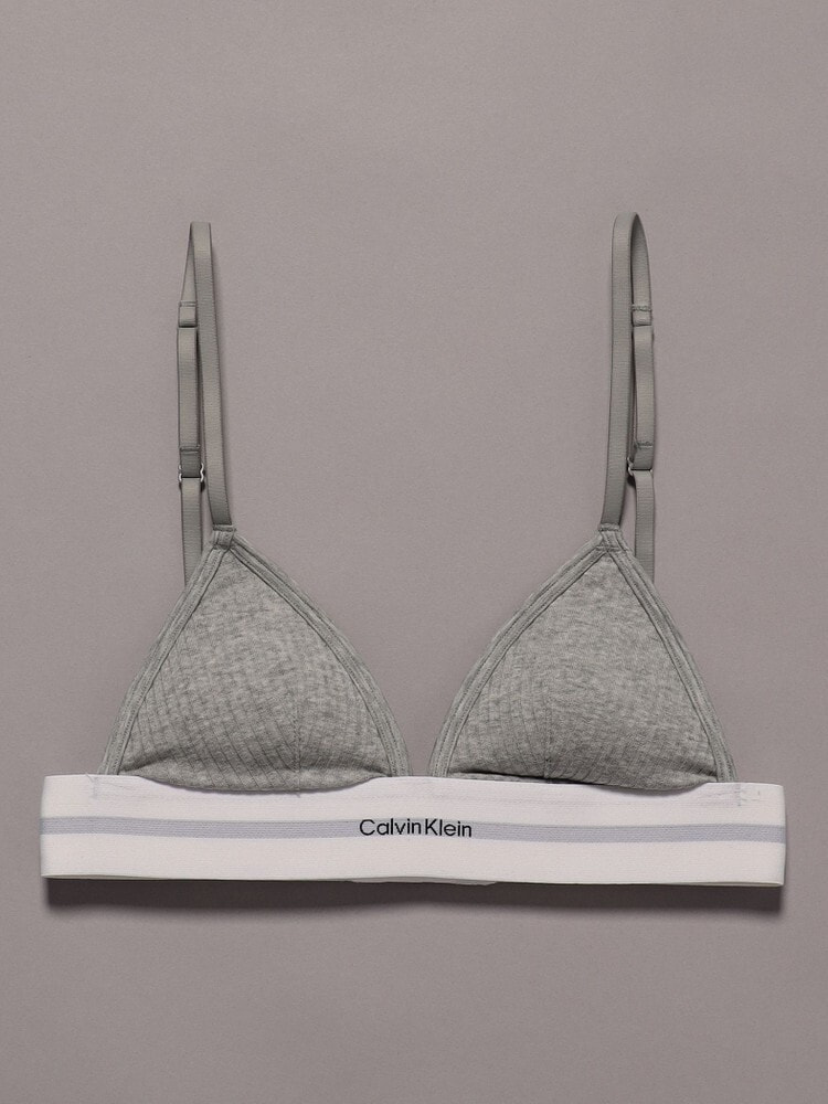 Calvin Klein (カルバンクライン) ブラ Cotton Stretch Rib ライトリーライントライアングルブラ