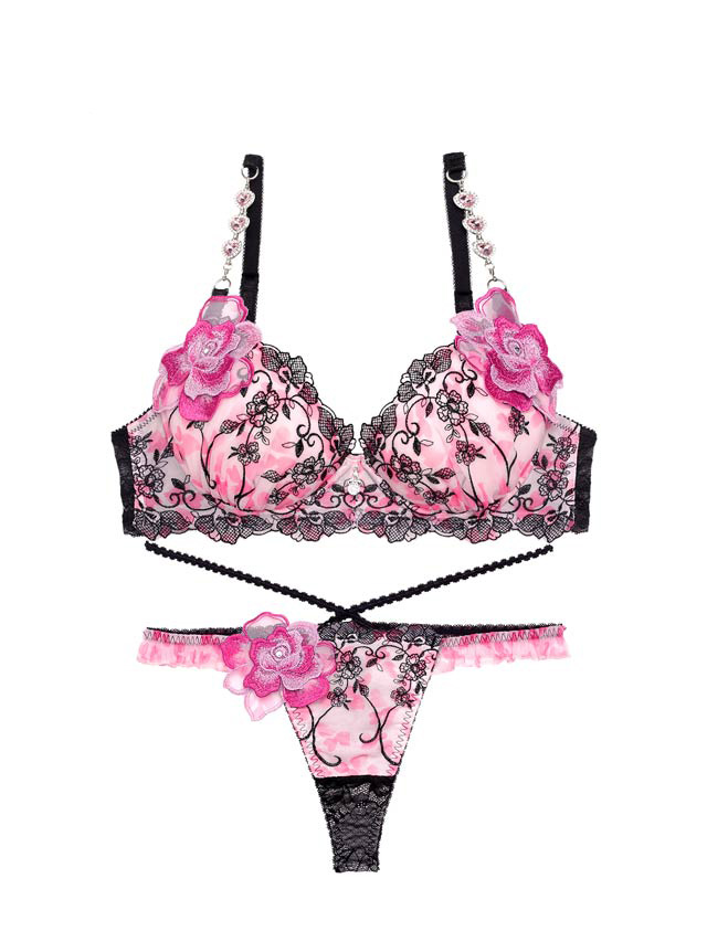WhipBunny Fresh Heart Petal Bra&T back