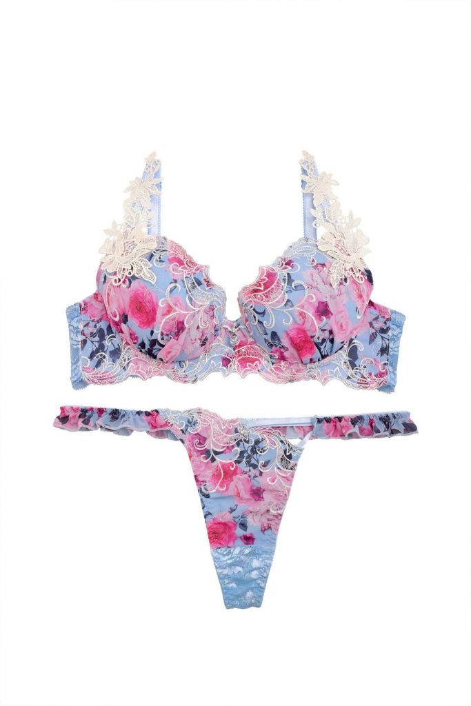 whip❤︎bunny Fresh Rose Chiffon Bra&T back