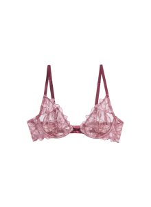 Fleur du Mal Lily Embroidery Plunge Demi Bra