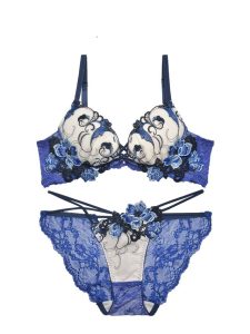 Reinest ビューティフルグロウフラワーブラジャー&バック透けフルバックショーツ