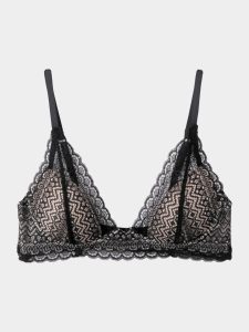 kente Pattern Over Lace Bra