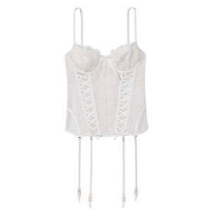 Victoria's Secret Coconut White Wicked Unlined Lace Up Corset Top