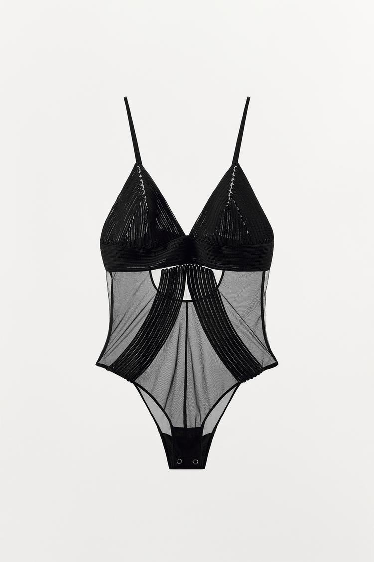 ZARA COMBINATION TEXTURED BODYSUIT