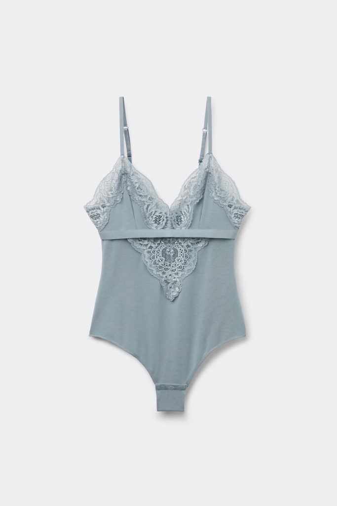 intimissimi Embrace Simplicity Cotton and Lace Bodysuit