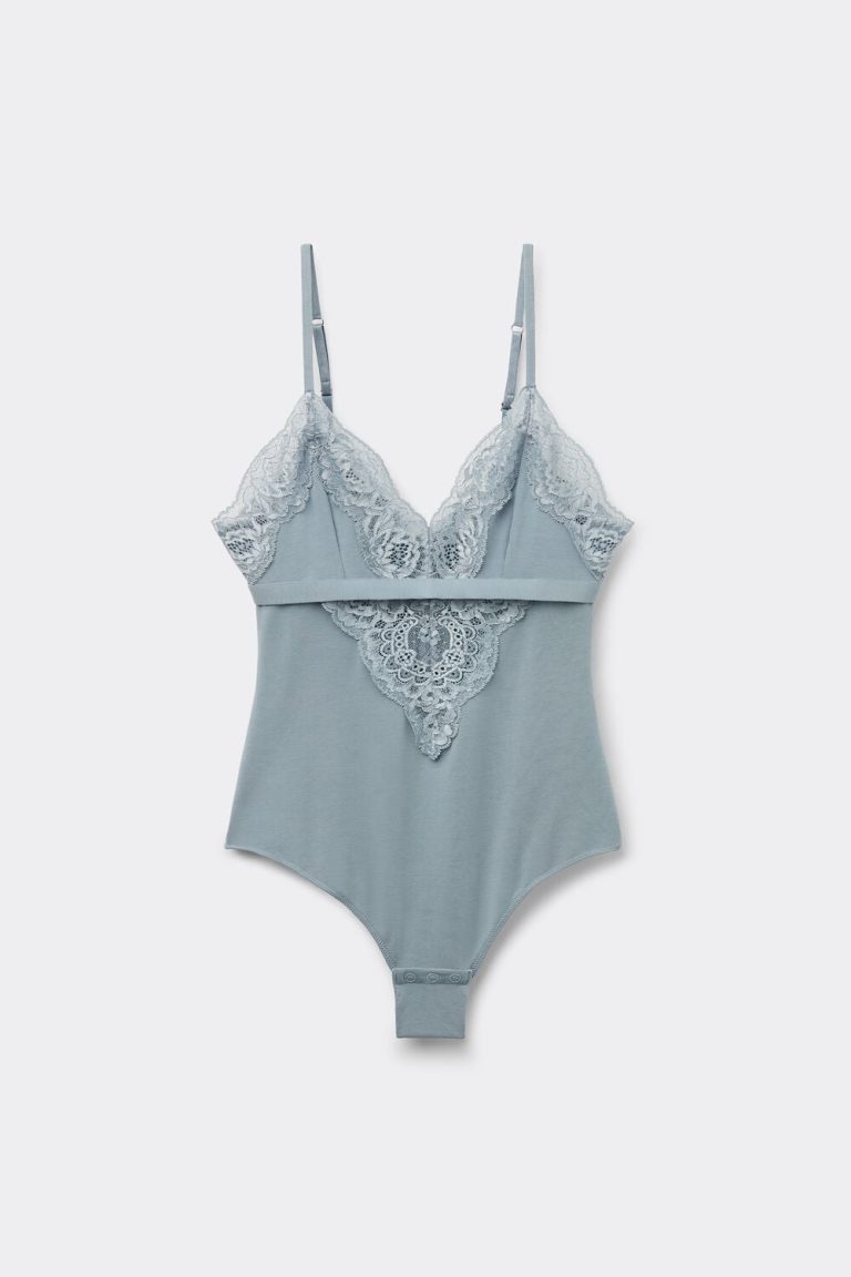 intimissimi Embrace Simplicity Cotton and Lace Bodysuit