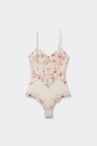 intimissimi Pretty Flowers Print Tulle and Lace Bodysuit
