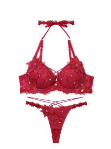 whip❤︎bunny Brilliant Poinsettia Bra&T back