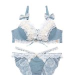 whip❤︎bunny Lacy Tiered Denim Bra