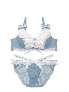 whip❤︎bunny Lacy Tiered Denim Bra