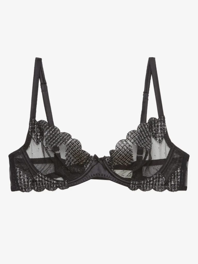 Fleur Du Mal Heart embroidered demi bra